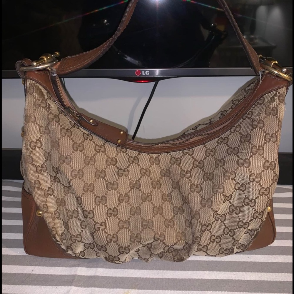 Gucci Tan and Brown Shoulder Bag